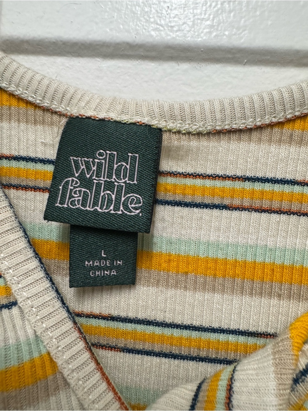 wild fable Yellow and White Striped Twist-Front One-Piece Bodysuit - Picture 2 of 3